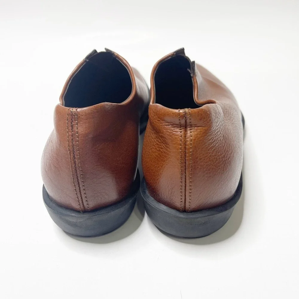 Jildor Sibil Z Shoes 38.8 8.5 Brown Leather Slip On Made in Italy Classic